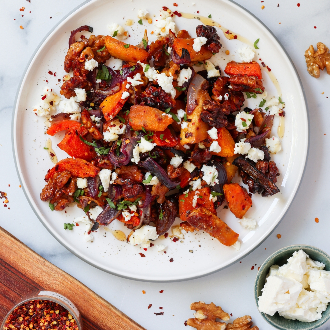 Maple Roasted Pumpkin with Chili & Feta